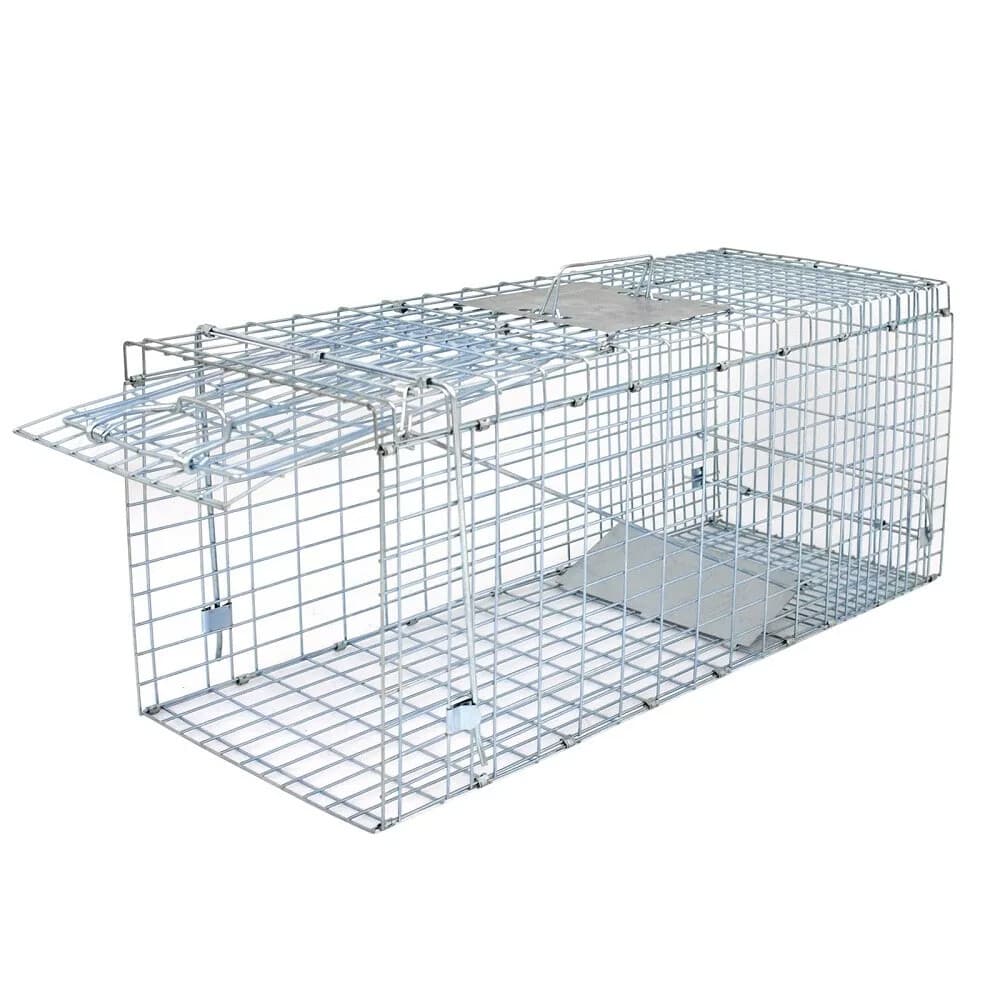 24" Humane Animal Live Trap Cage for Raccoons Rodent Control Stray Cat Squirrel 4
