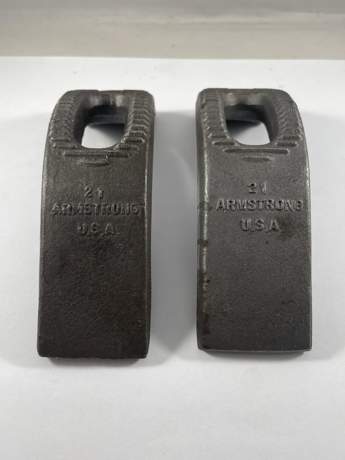 Lot Of 2 Vintage Armstrong No 21 Adjustable Strap Clamp Pair Made In The USA 3