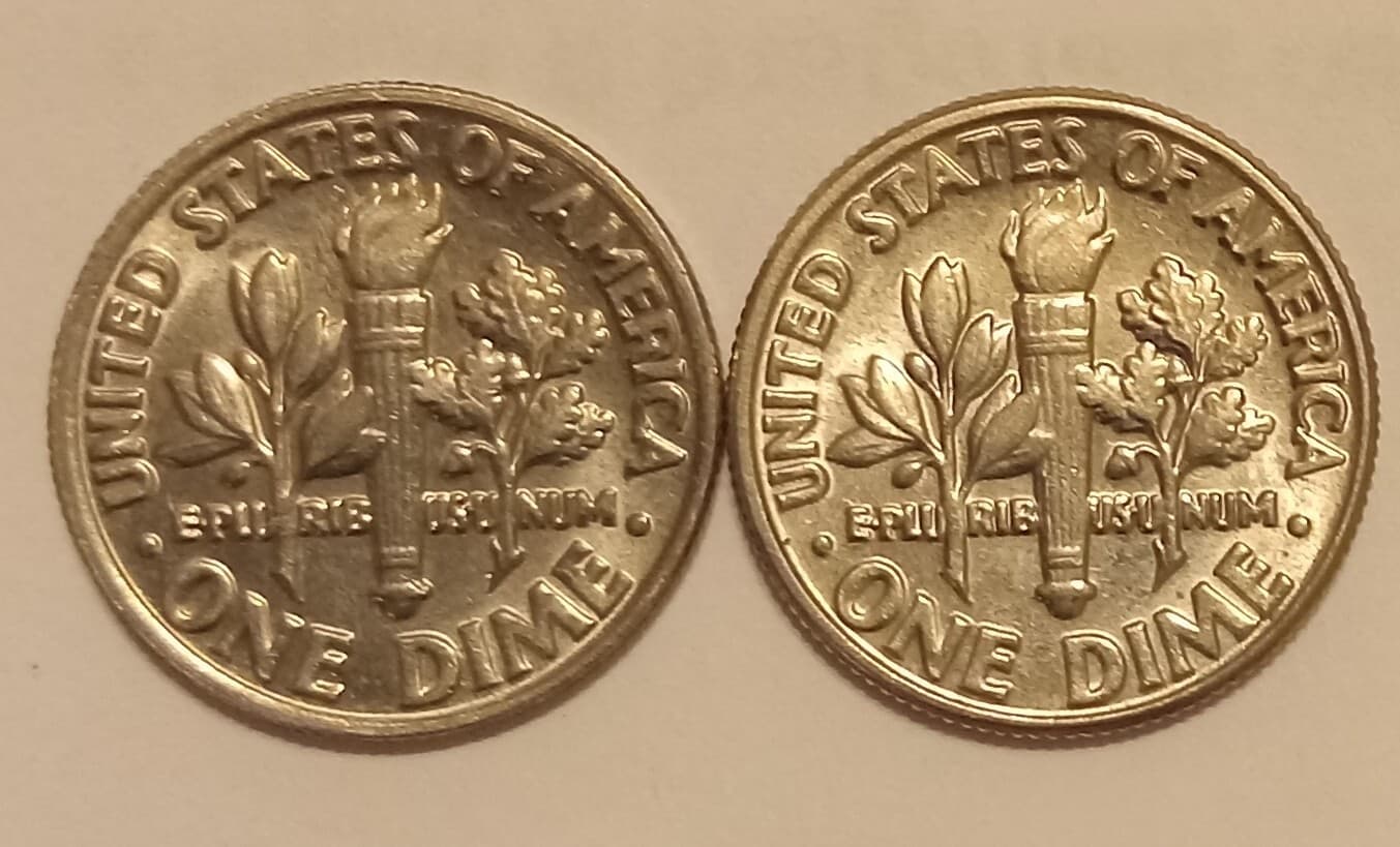 1982 P & D Roosevelt Dime Set, Circulated But Nice Free Shipping 2