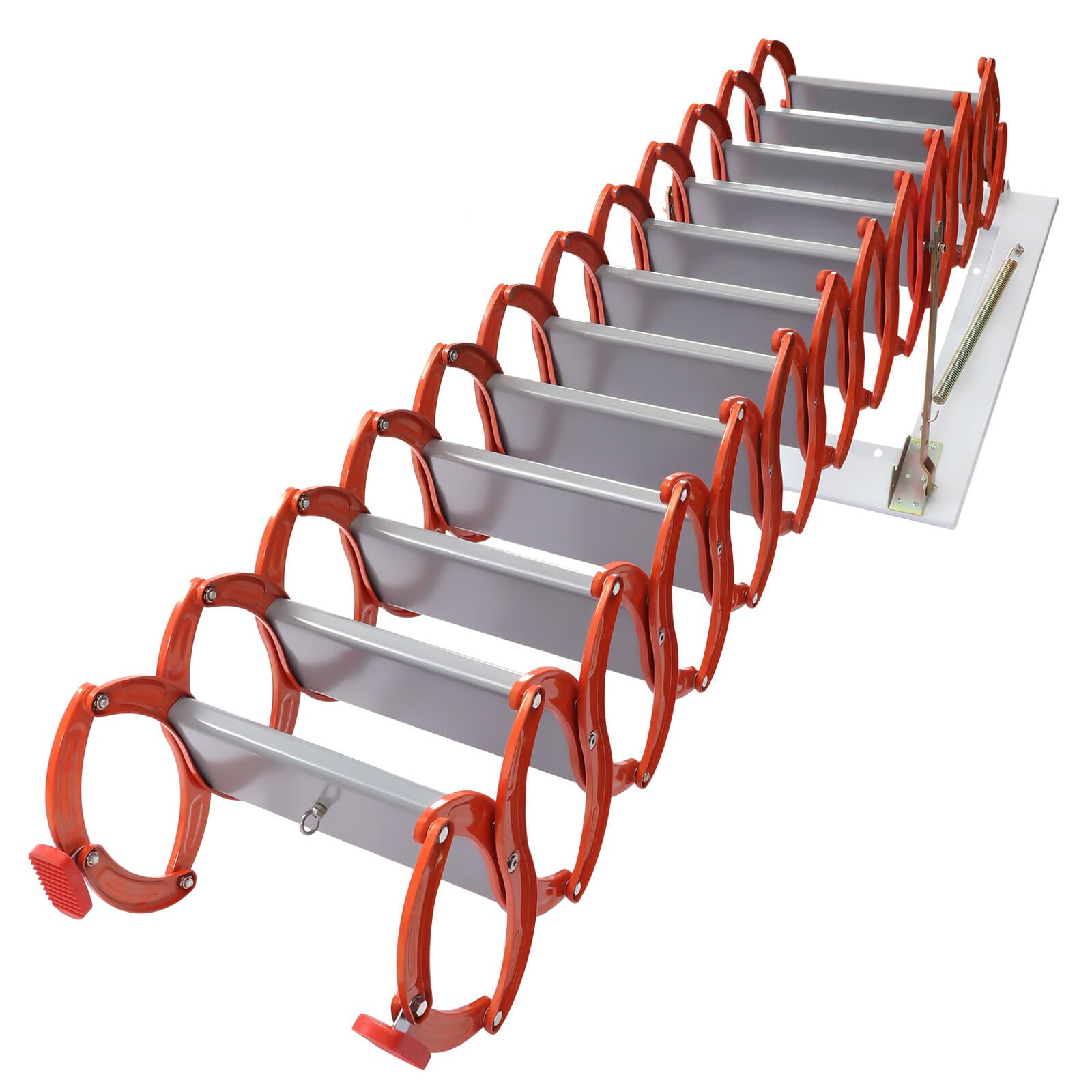 Attic Extension Ladder 10.17ft Narrow Wall Mounted Folding Loft Stairs 12-Steps