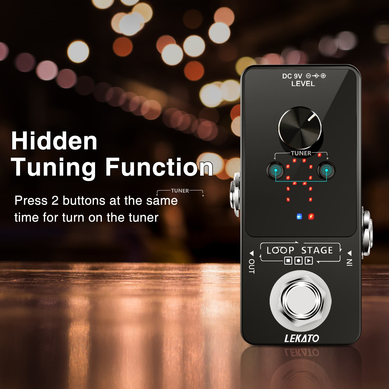 LEKATO Looper Guitar Effect Pedal 9 Loops 40 Min Record for Electric Bass Guitar 3