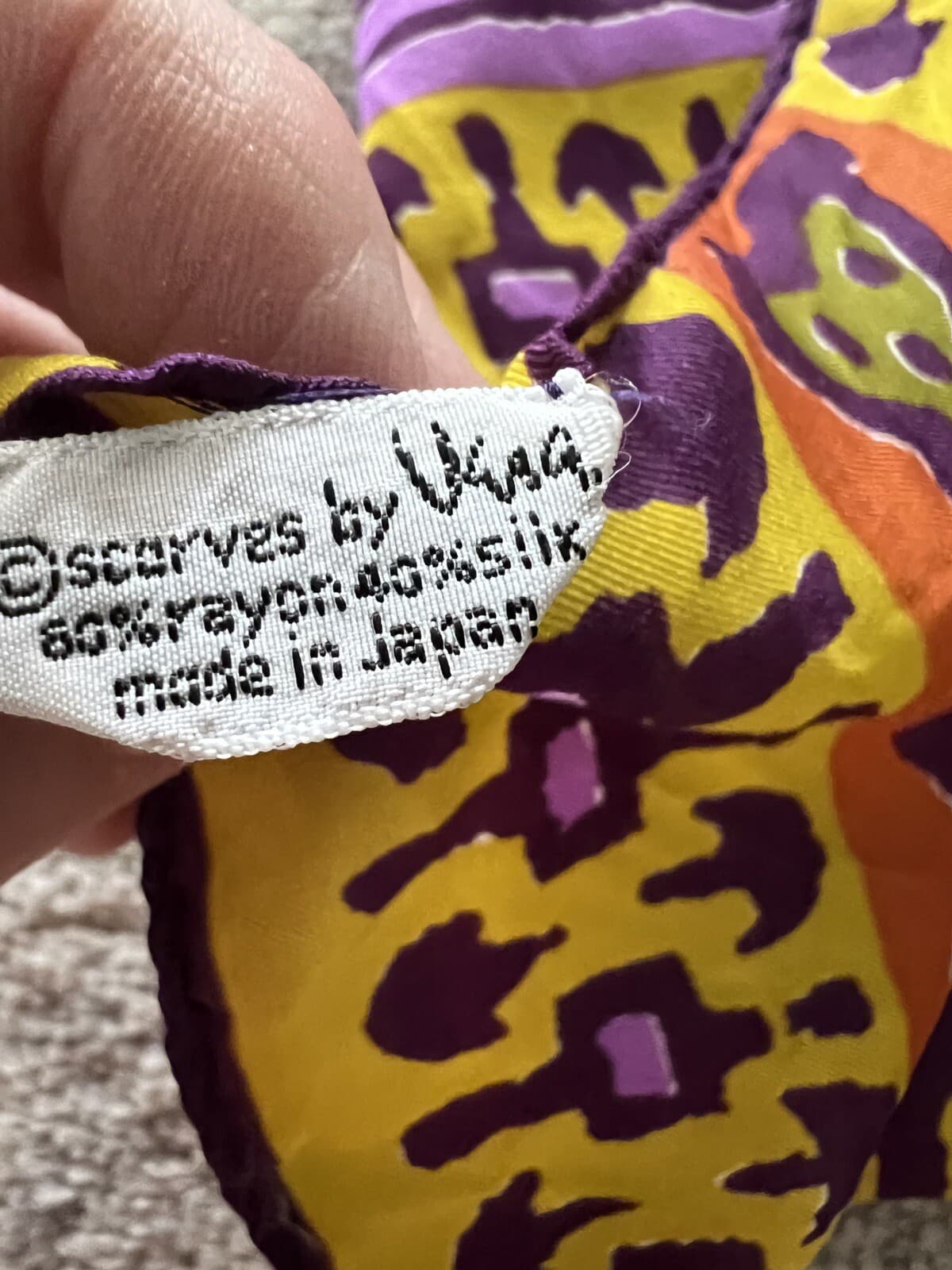 Vintage 1960’s - 70s VERA Neumann Abstract Silk Designer Scarf - 44”x 14” Mod 3