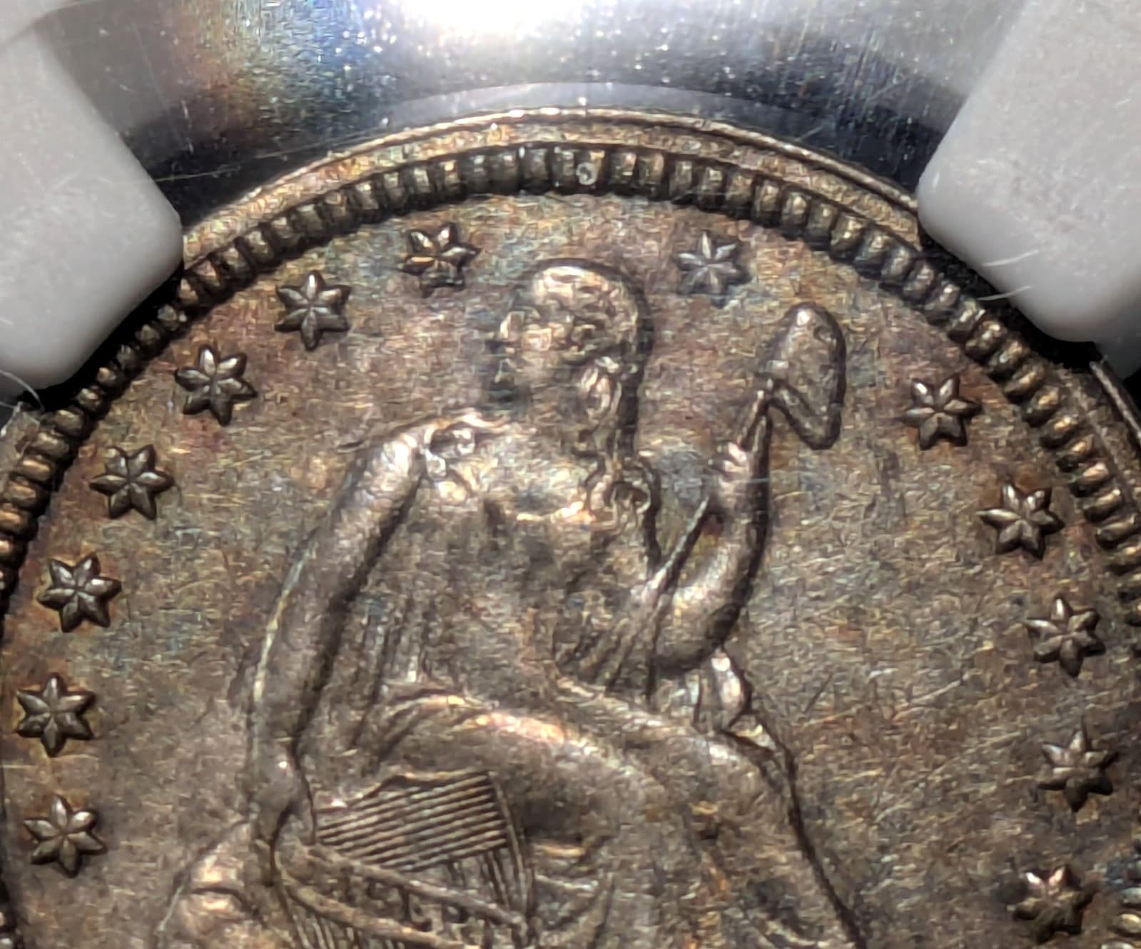 1858 Seated Liberty Silver Quarter NGC AU 25c Twenty Five Cent Philadelphia Mint 4