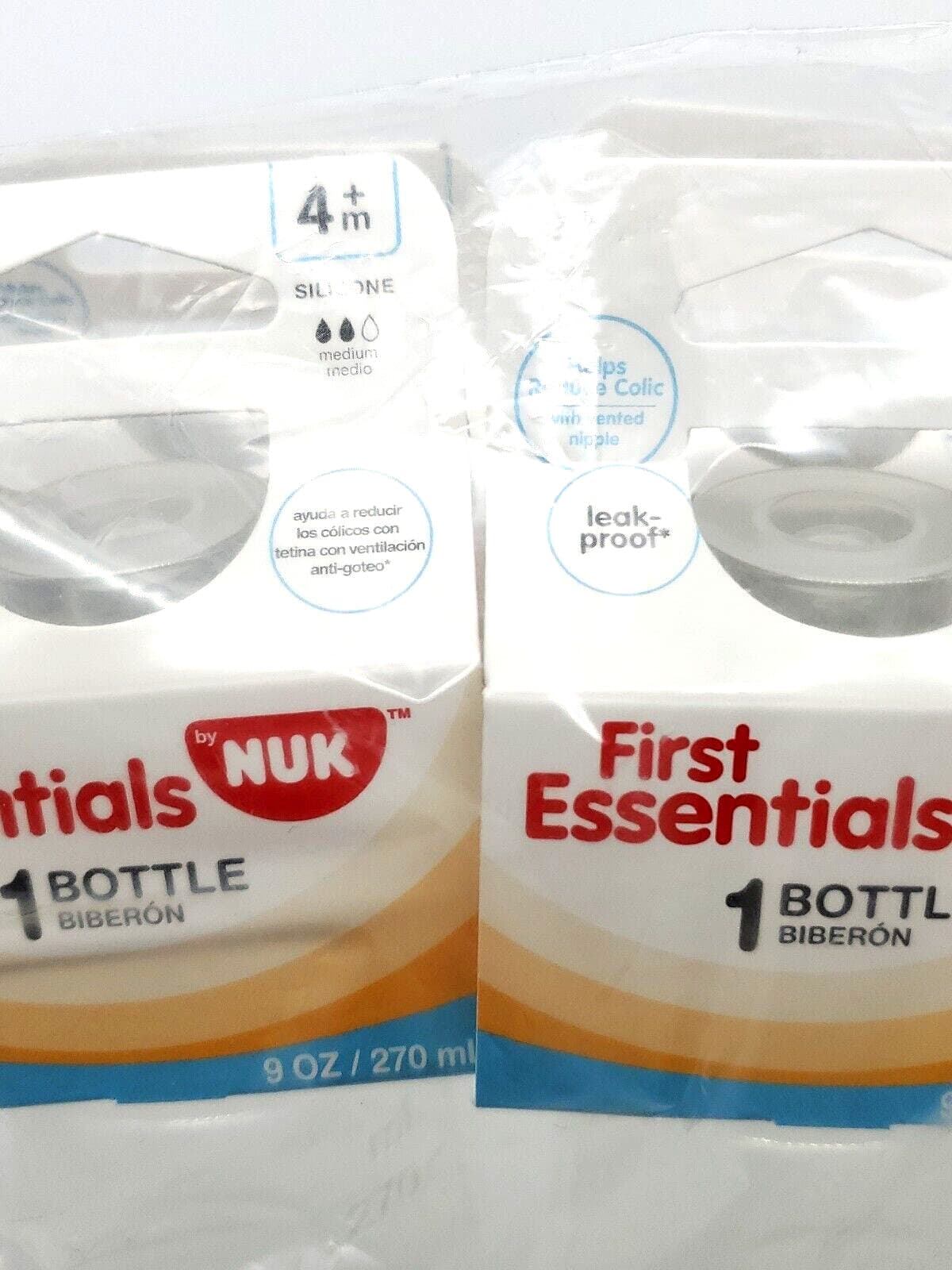 6x Bottles Nuk First Essentials 4M+ Silicone Baby Bottle | 9oz | Fast Shipping 6