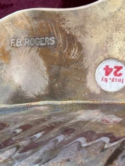 Vintage FB Rogers Silver Co. Chip & Dip Seashell Serving Bowl Candle Holder 6