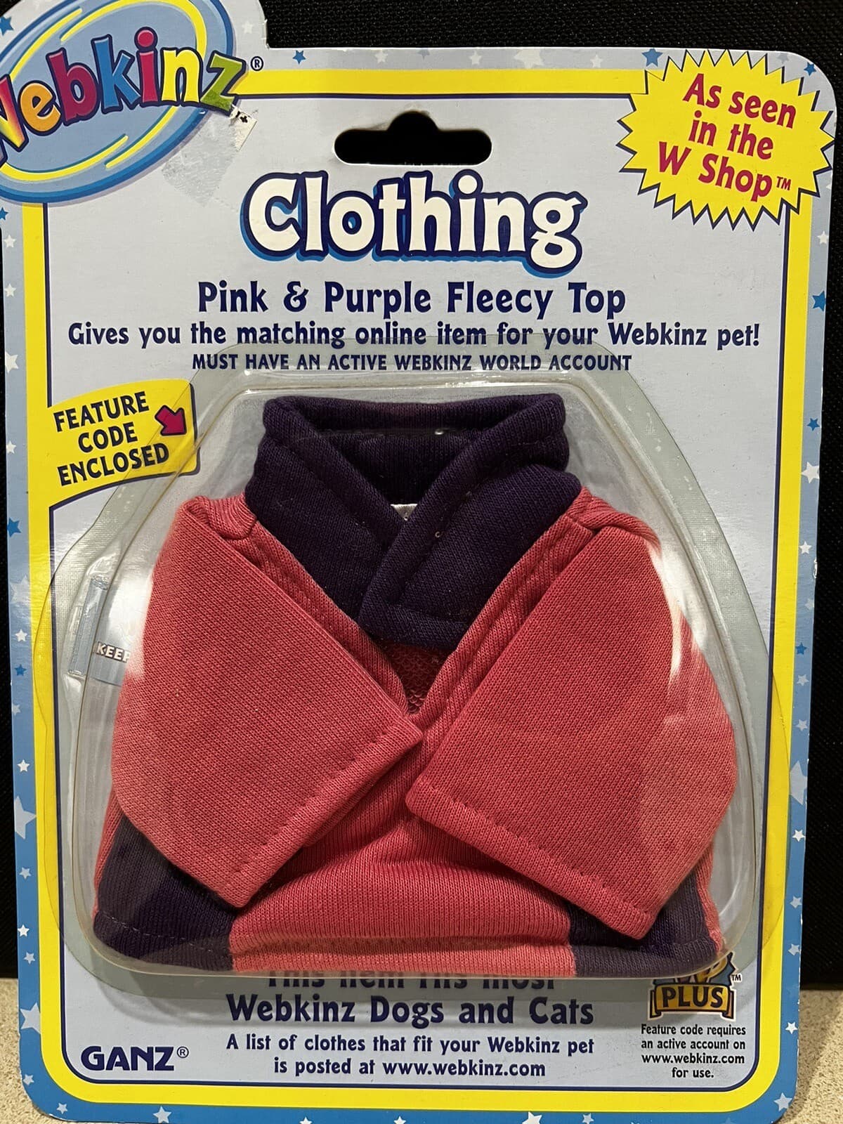 NEW Webkinz Pink & Purple Fleecy Top NEW Sealed w/ Code Clothes Plush FREE ship
