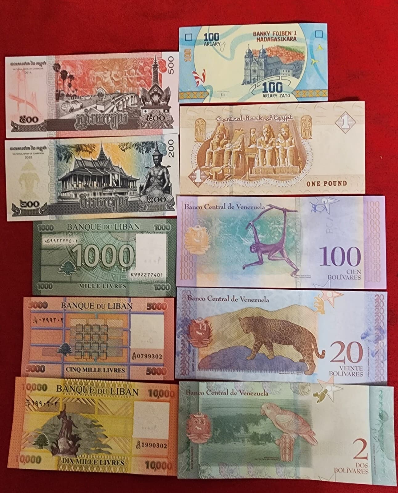 Uncirculated Lot of 10 Different Foreign PAPER MONEY BANKNOTES WORLD CURRENCY 4