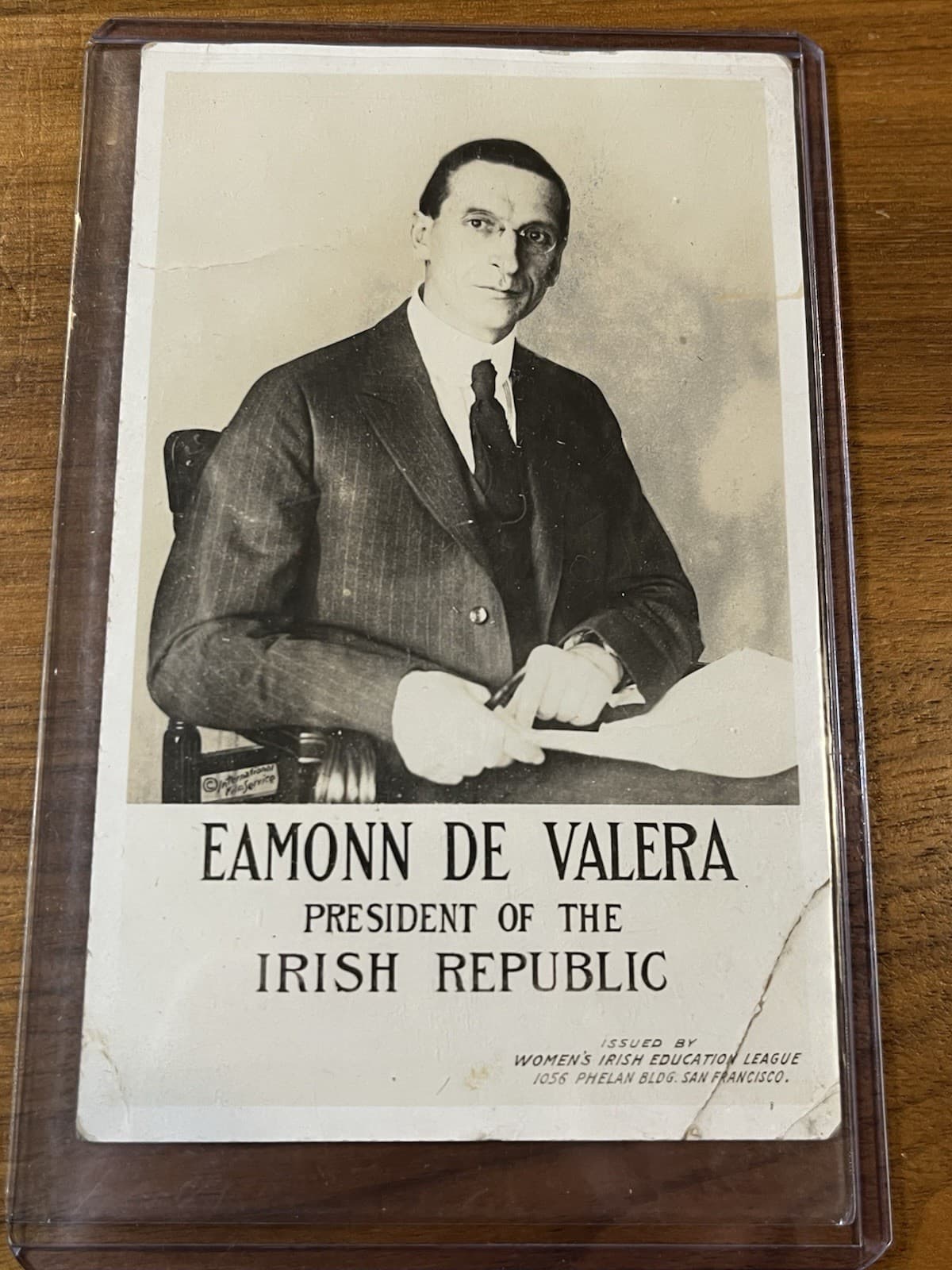 President Eamon De Valera Irish Republic PostCard Woman’s Irish Education League