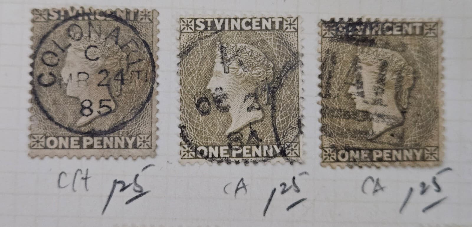 1862-1897  British Colonies, ST. Vincent QV Mint (MH) & Used Selection (22) 4