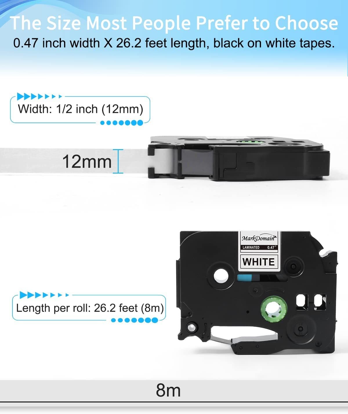5 Pk Compatible TZ-231 TZe-231 PT-D210 Label Maker Tape 12mm for Brother P-Touch 3