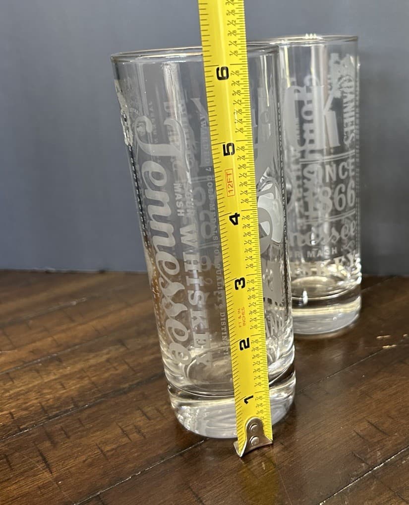 Jack Daniels Tall Boy Highball Glasses 10 oz Whiskey Old No. 7  Barware 2 Set 4