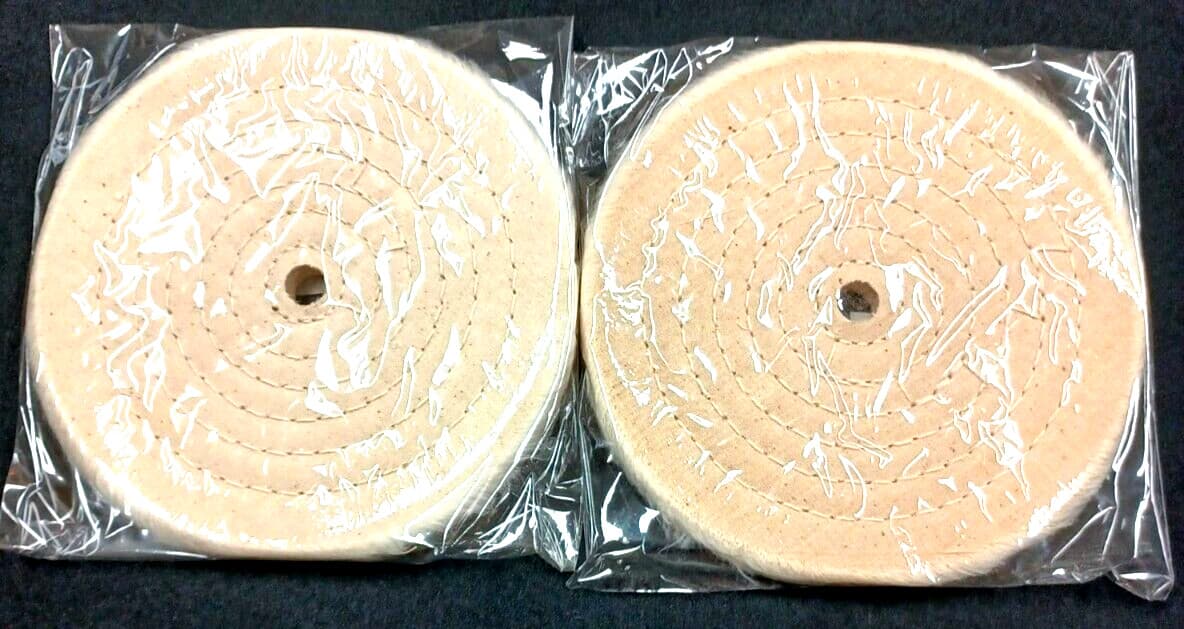 2 BUFFING 6" INCH BUFFING/POLISHING 1/2" ARBOR APPRO. 1/2" THICK WHEEL SOFT