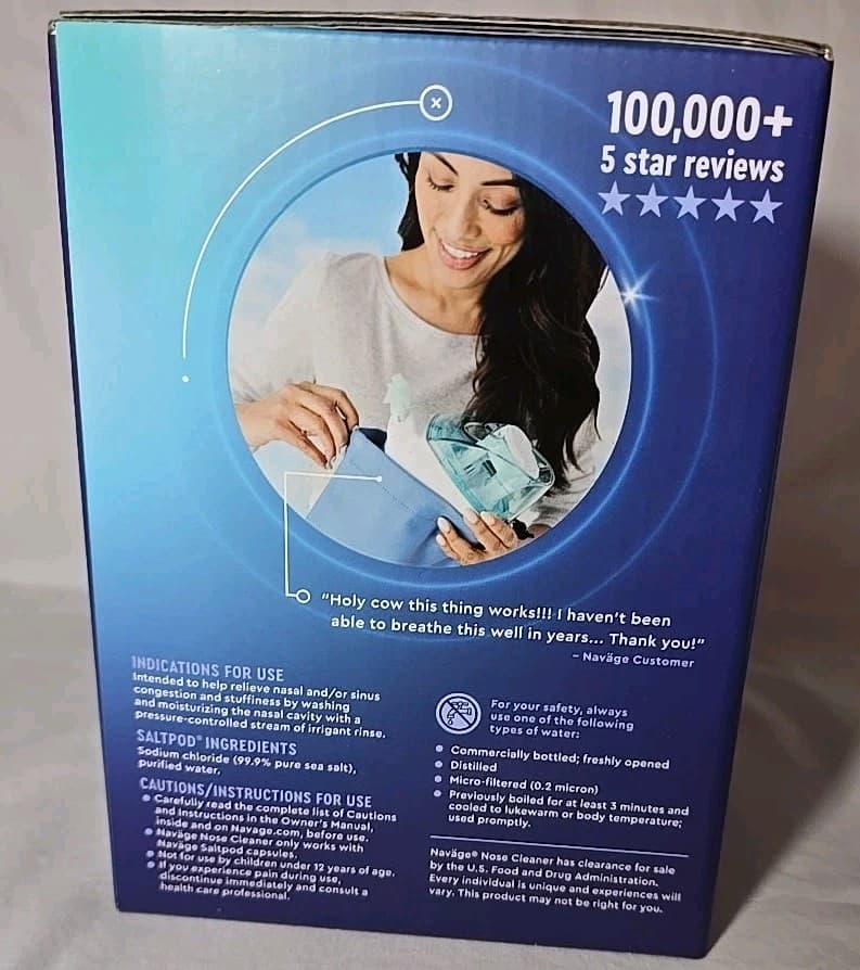 Navage Nasal Care Saline Nasal Irrigation w/Powered Suction (4224) New 5