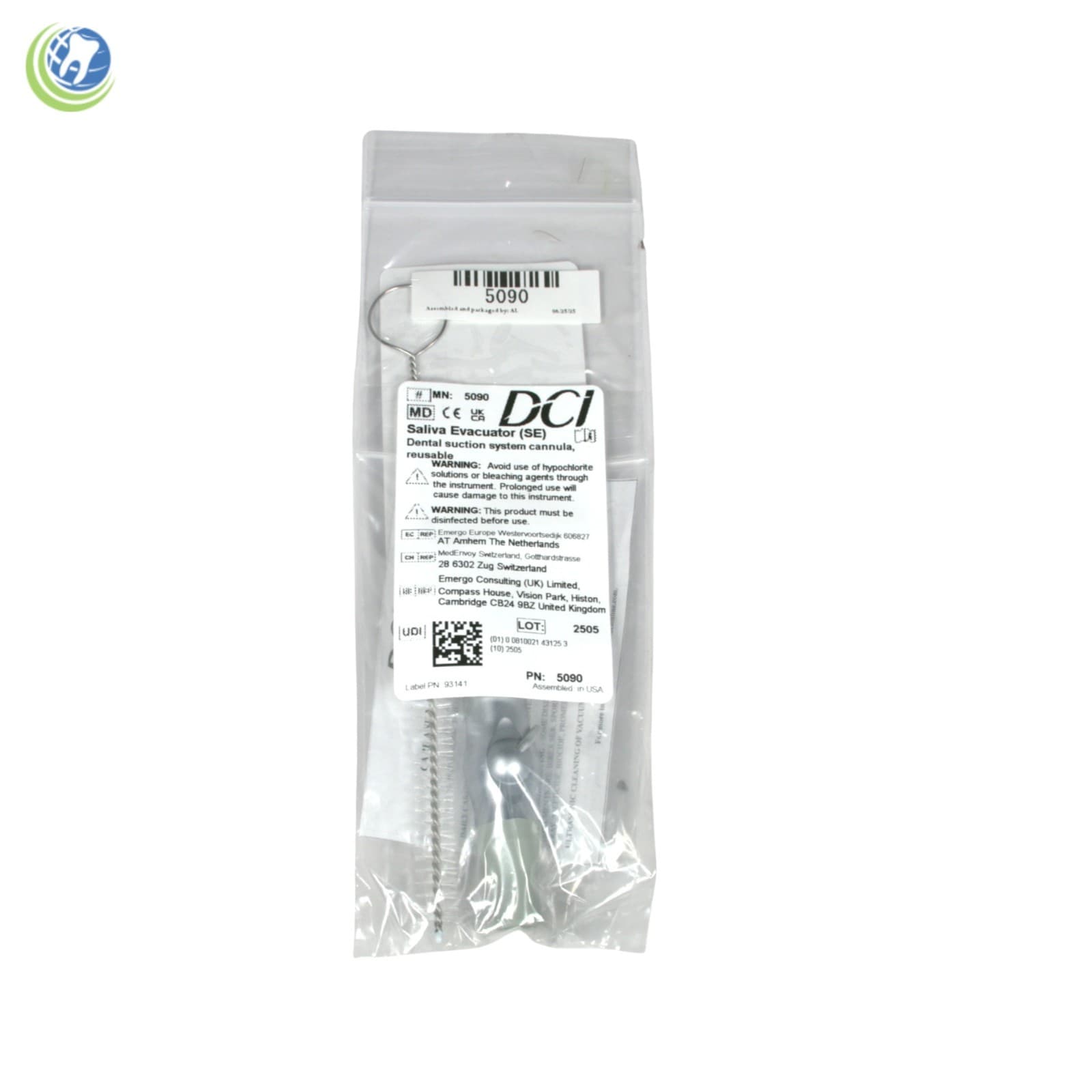 Dental Saliva Ejector Suction Valve Standard Rubber & Quick Disconnect DCI 5090 2