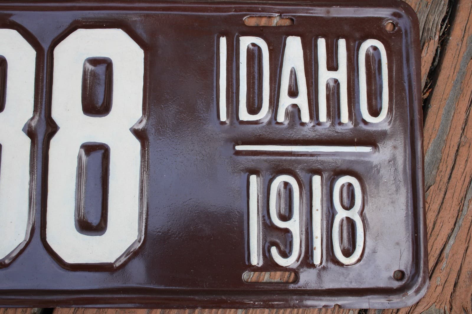 1918 Idaho License Plate - repaint, #6738 3