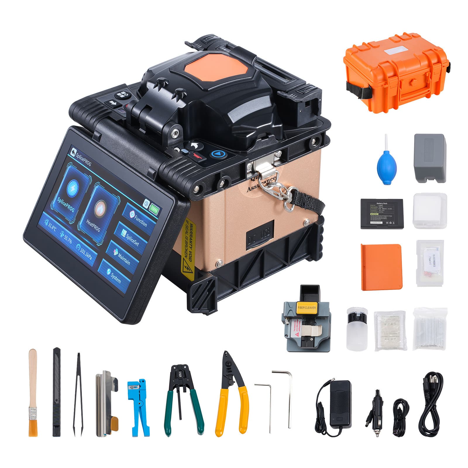 Fiber Fusion Splicer 4 Motors Clad Alignment with 6s Splicing 13s Heating