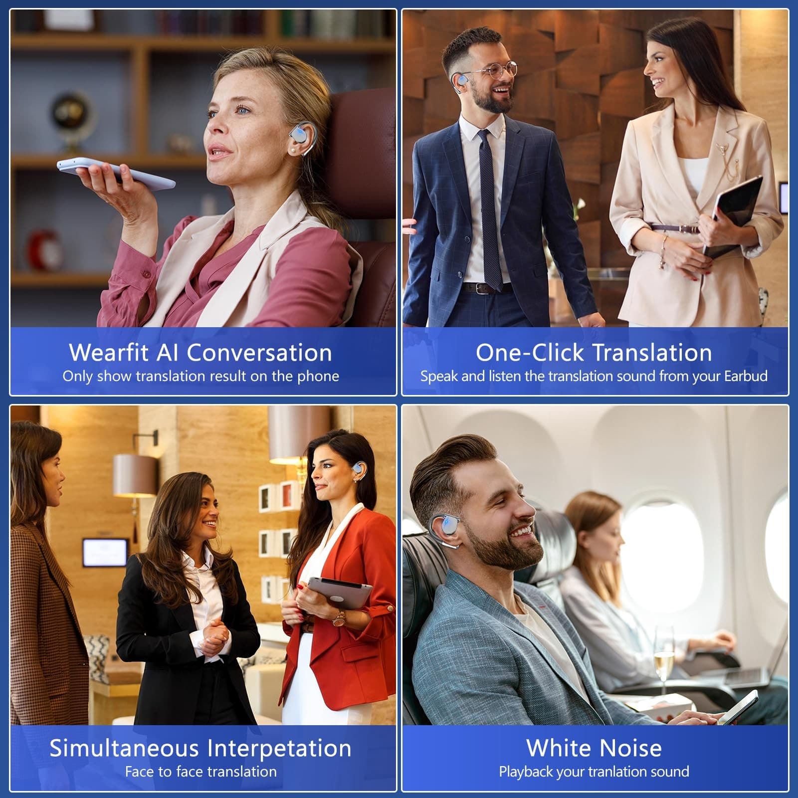 Auriculares De Traducción 144 Idiomas Traductor Voz Audifonos Para Android/iOS 2