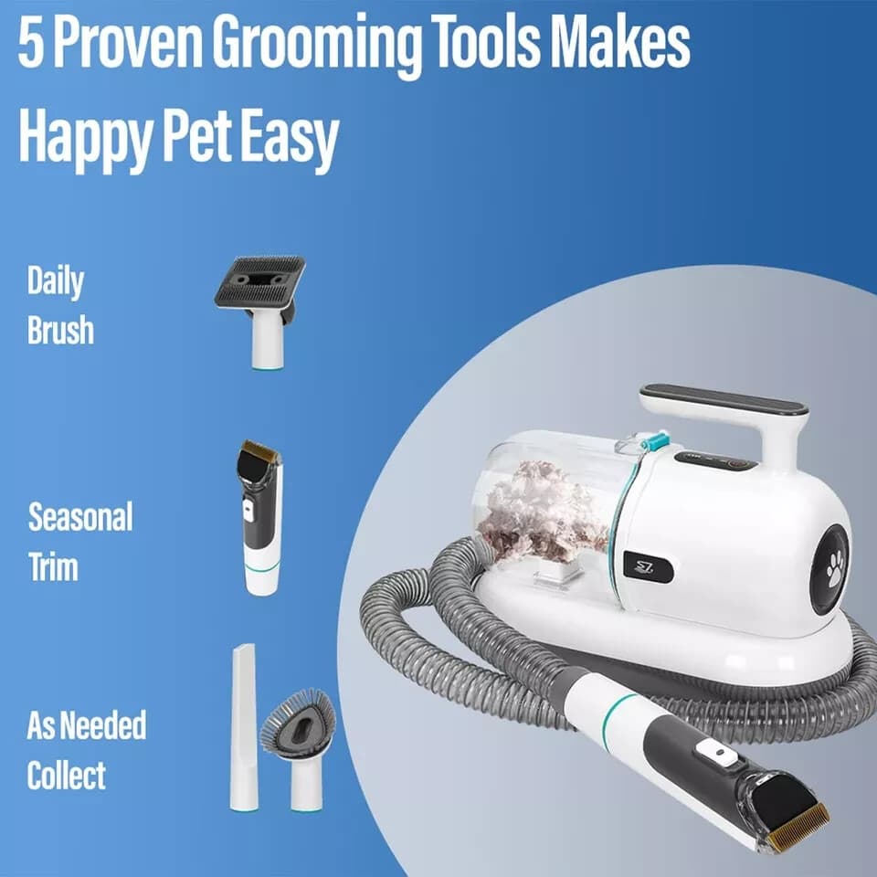 S7 Dog Grooming Vacuum and Dog Grooming Kit 1.5L Powerful Dog Vacuum Cleaner 2