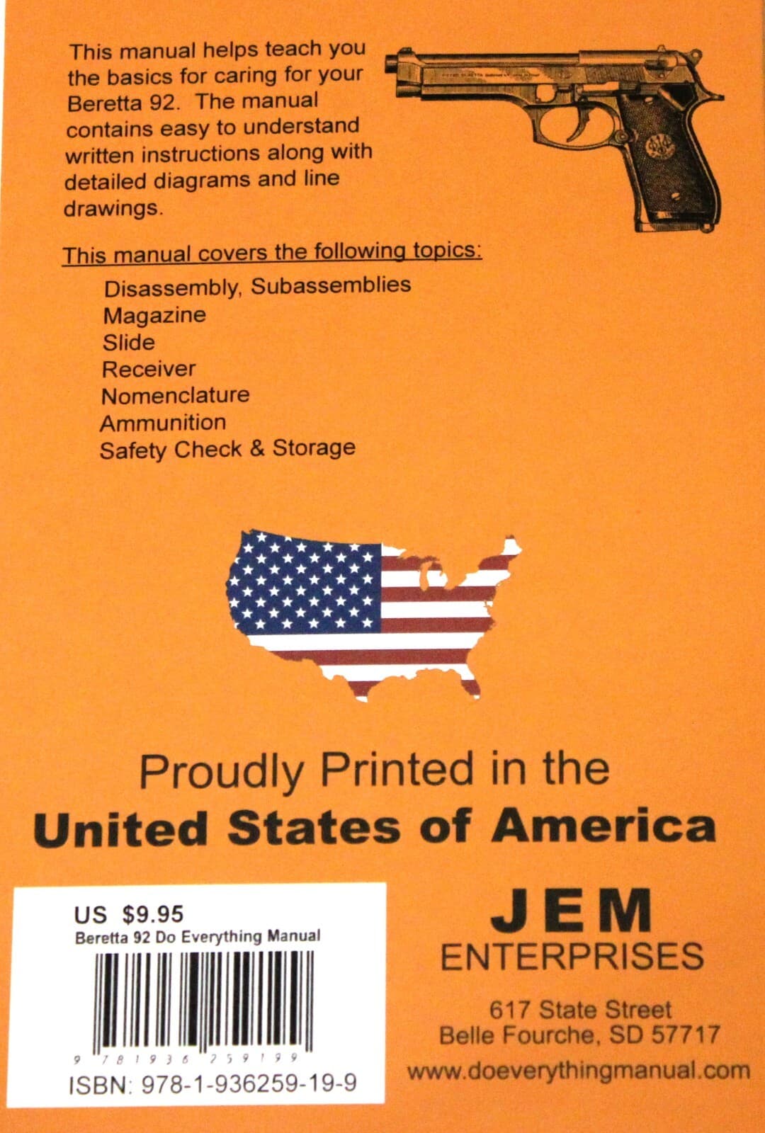 Beretta 92 Pistol Do Everything Manual   Maintenance Disassembly  Care Book  NEW 2