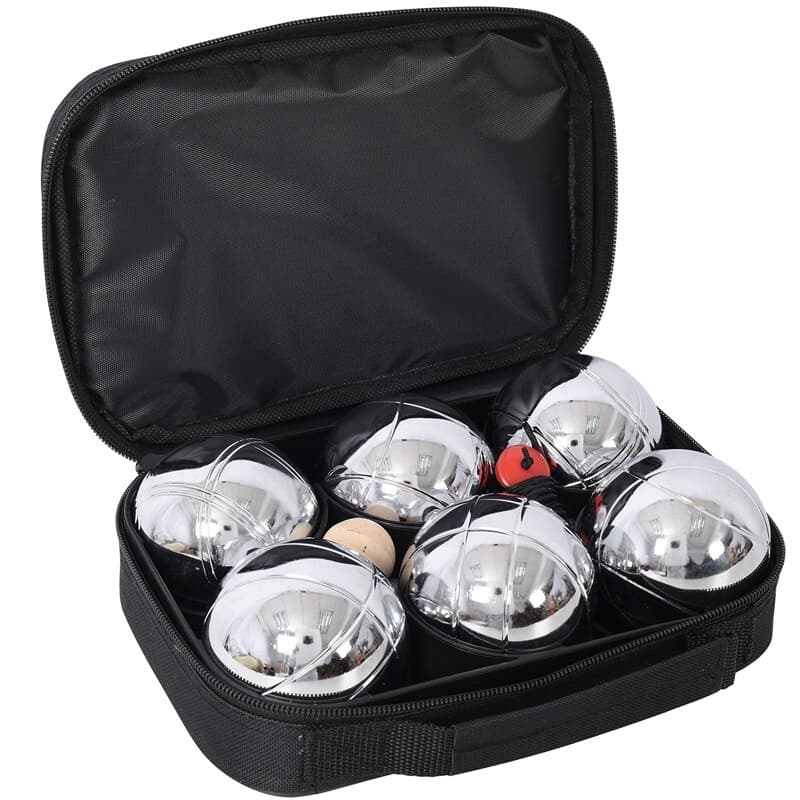 Petanque Boules Set for Bocce Ball 6 Metal Tossing Balls in Case Backyard Game 3