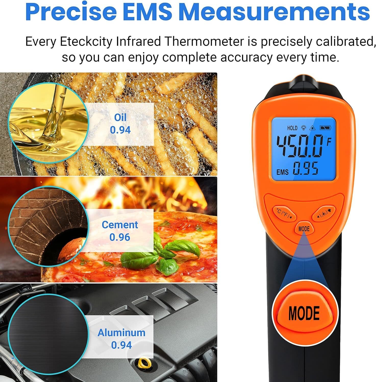 Infrared Laser Thermometer Gun No-Contact Digital Temperature Measurement Tester 5