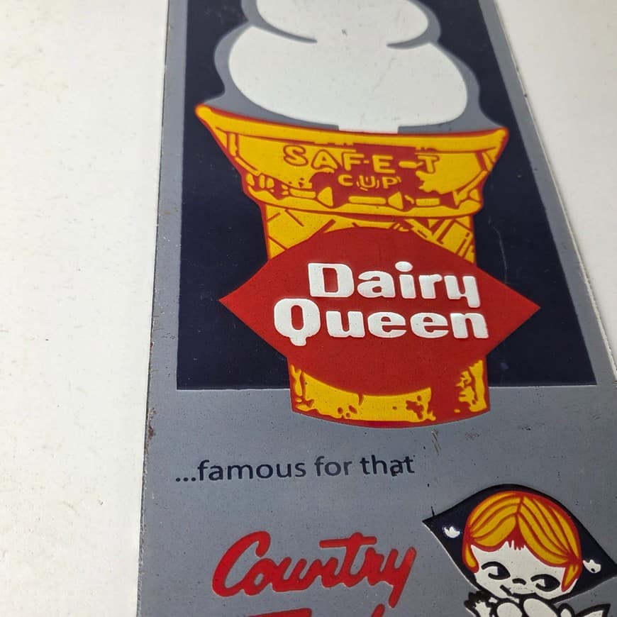 Vintage Old Dairy Queen Sign - Porcelain Diner Gas Pump Sign 5