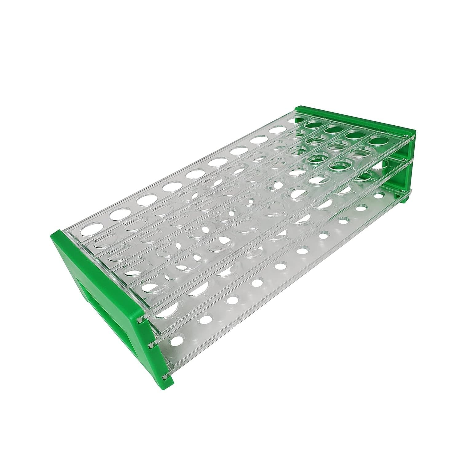 Labnique Plastic Test Tube Rack for 13mm and 16mm Tubes, 50 Wells