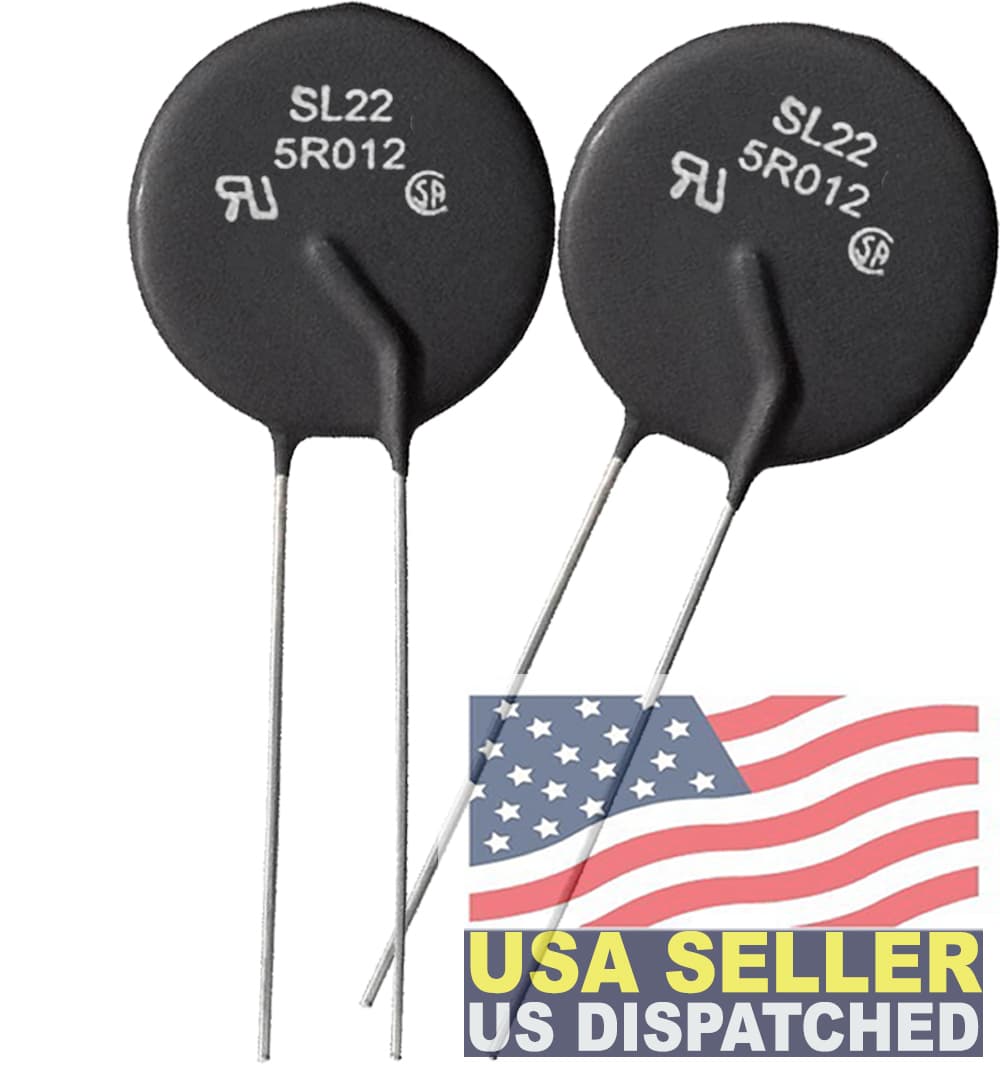 (2pcs) Ametherm- SL22 5R012  - Current Limit Thermistor  ICL 5 OHM 15% 12A 22MM