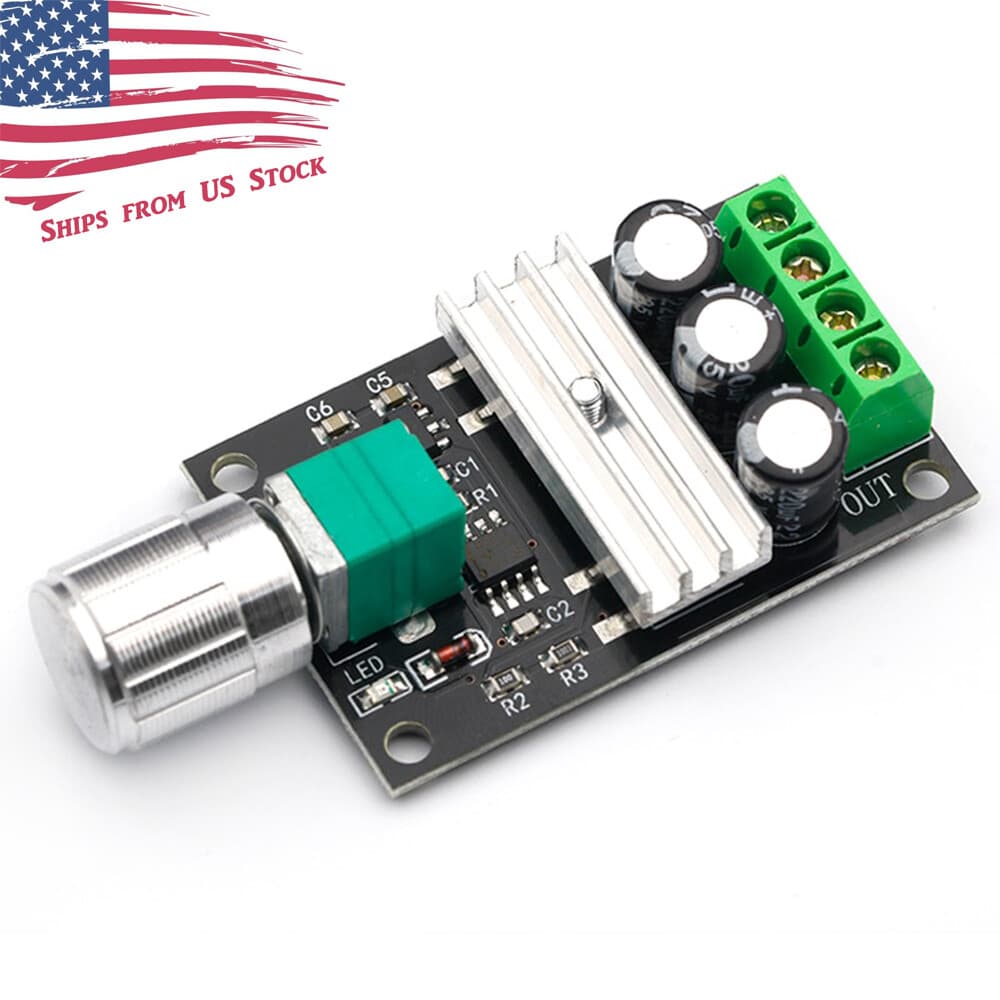 6V 12V 24V 28VDC 6-28VDC 3A 80W PWM DC Motor Speed Controller Regulator US Stock