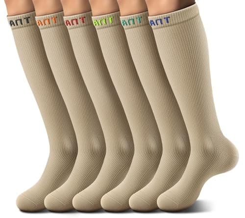  Women SocksPack,Compression Knee-High Socks 15 Small-Medium 6 6pairs-nude8422 2