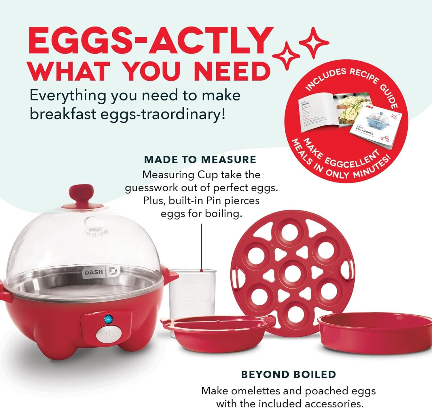 DASH Rapid Egg Cooker: 7 Egg Capacity Electric Egg Cooker for Hard Boiled Eggs, 4