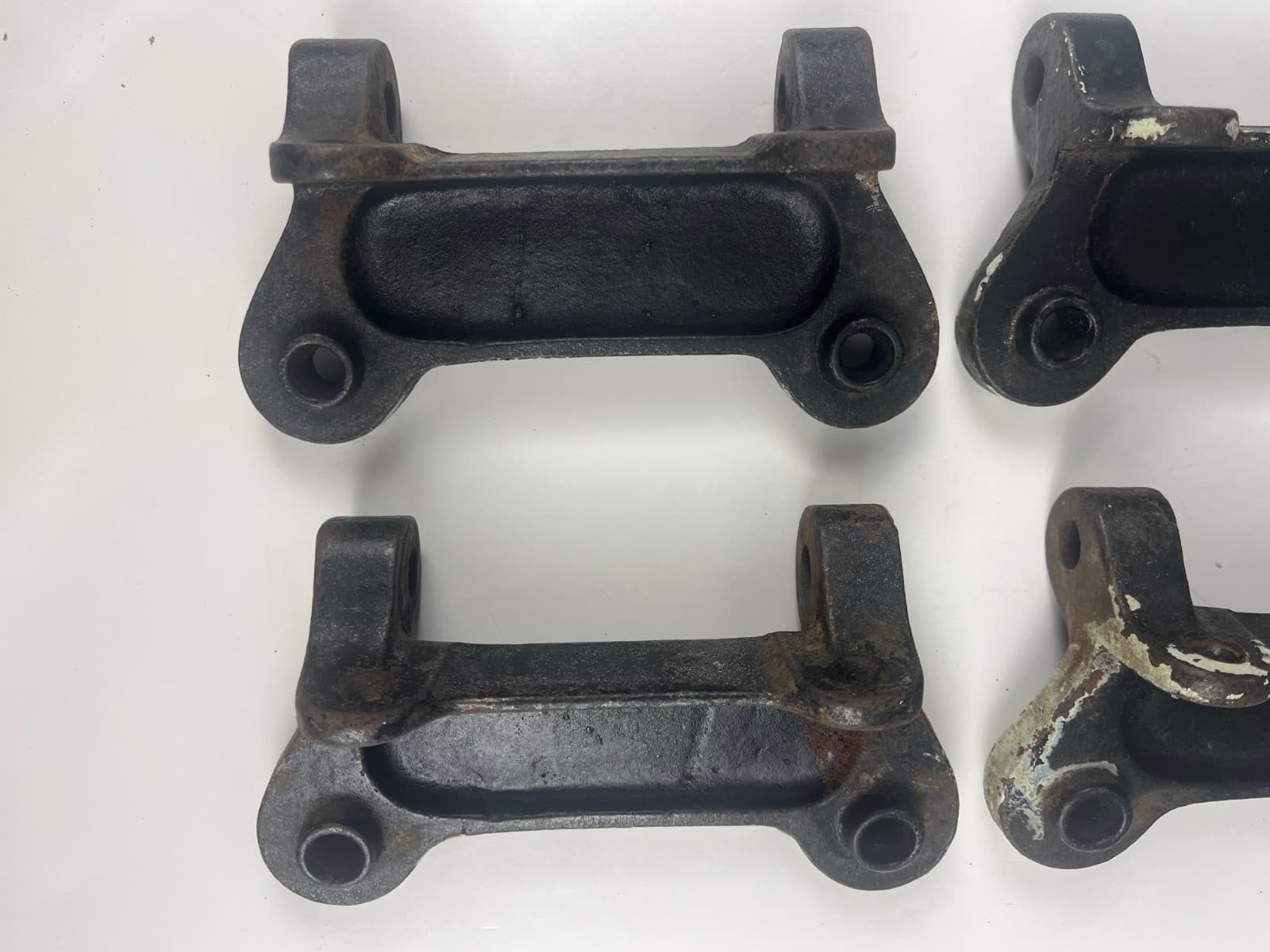 Antique Workbench Lab Table Kitchen Island Swing Stool Seat SET 4 BRACKETS IRON 6