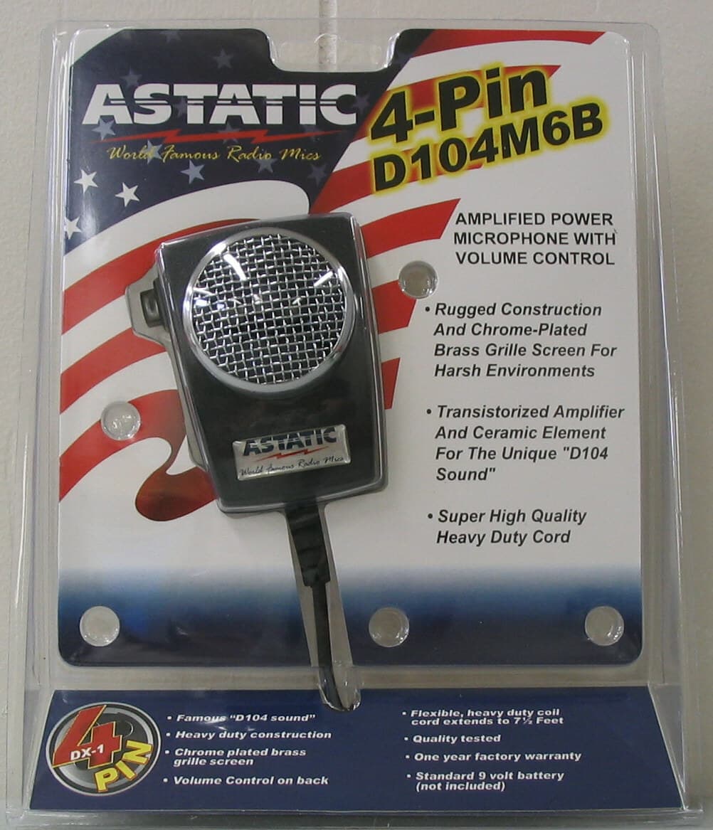 ASTATIC D104M6B CB Ham radio microphone 4-pin D104 mic AUTHORIZED Astatic Dealer 2