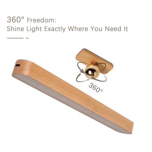 Led 360° Rotatable Magnetic Battery Operated Wall Lights USB Brown 1PCS 2