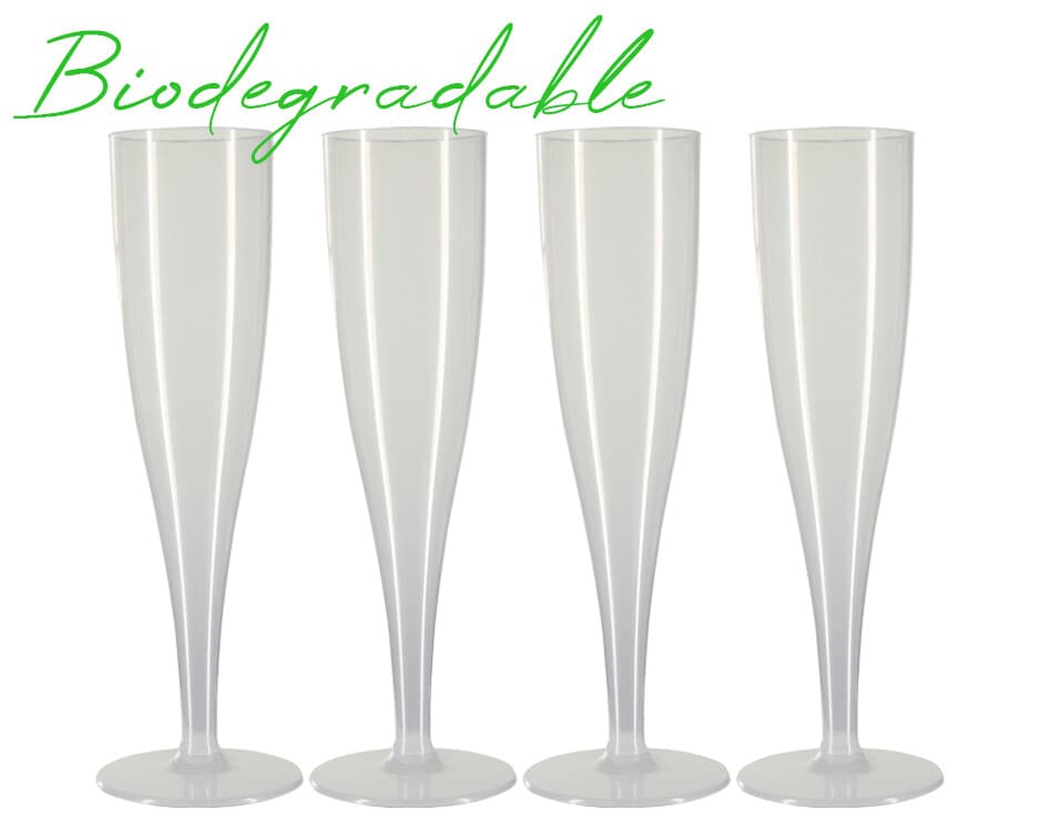 10 x Colourless Prosecco Flutes 175ml Champagne Glasses Biodegradable Plastic Pa 4