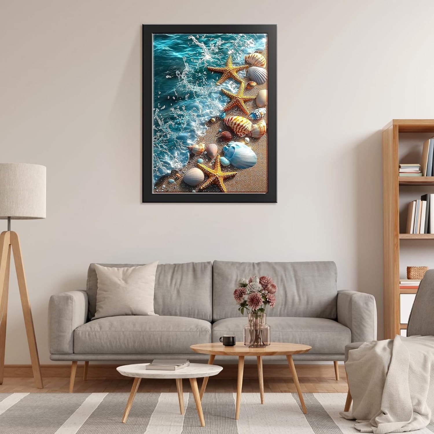 RICUVED Beach Diamond Art Kits for Adults, 5D Sea Painting  3