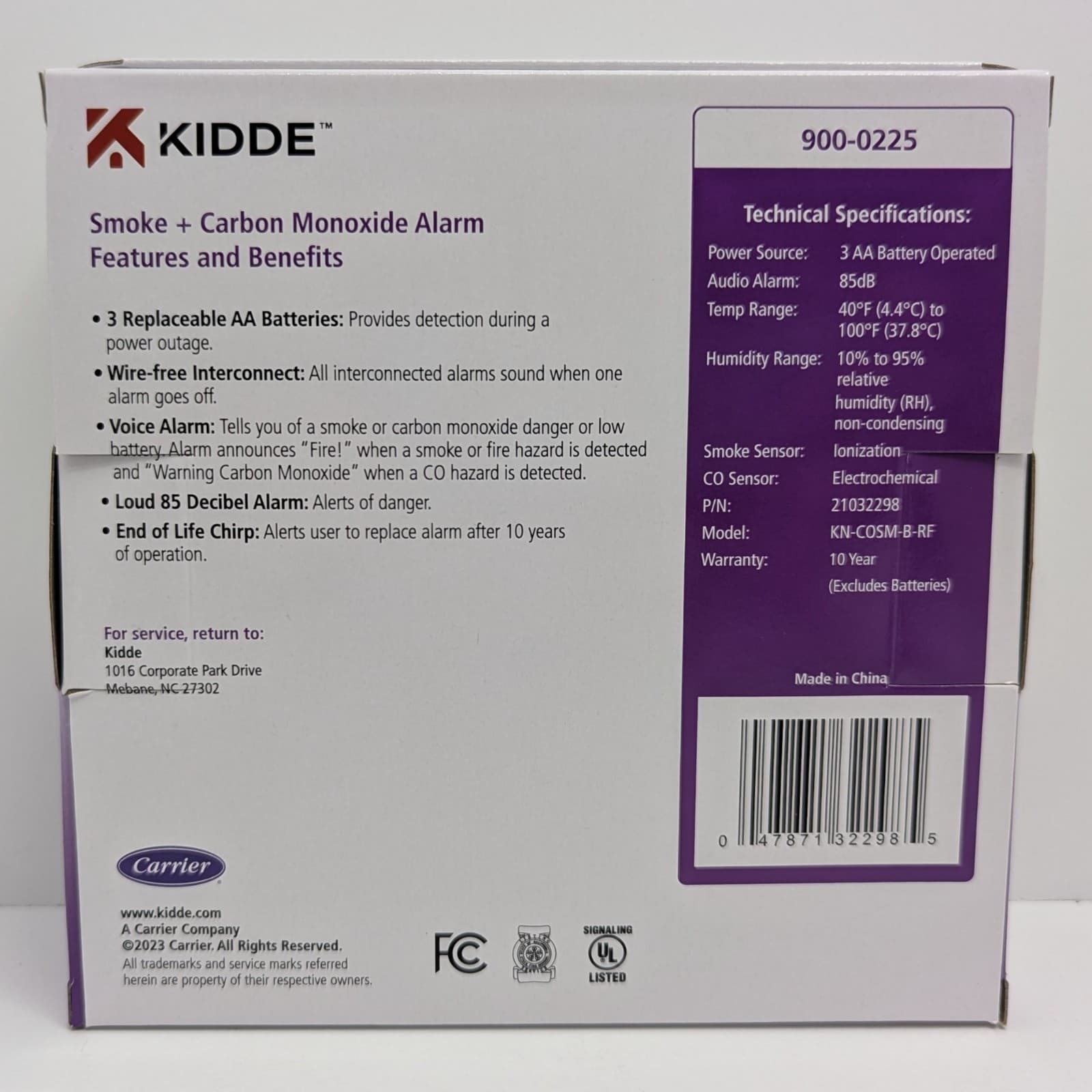 Kidde Smoke Carbon Monoxide Alarm Wireless Interconnect Voice Alert KN-COSM-B-RF 2