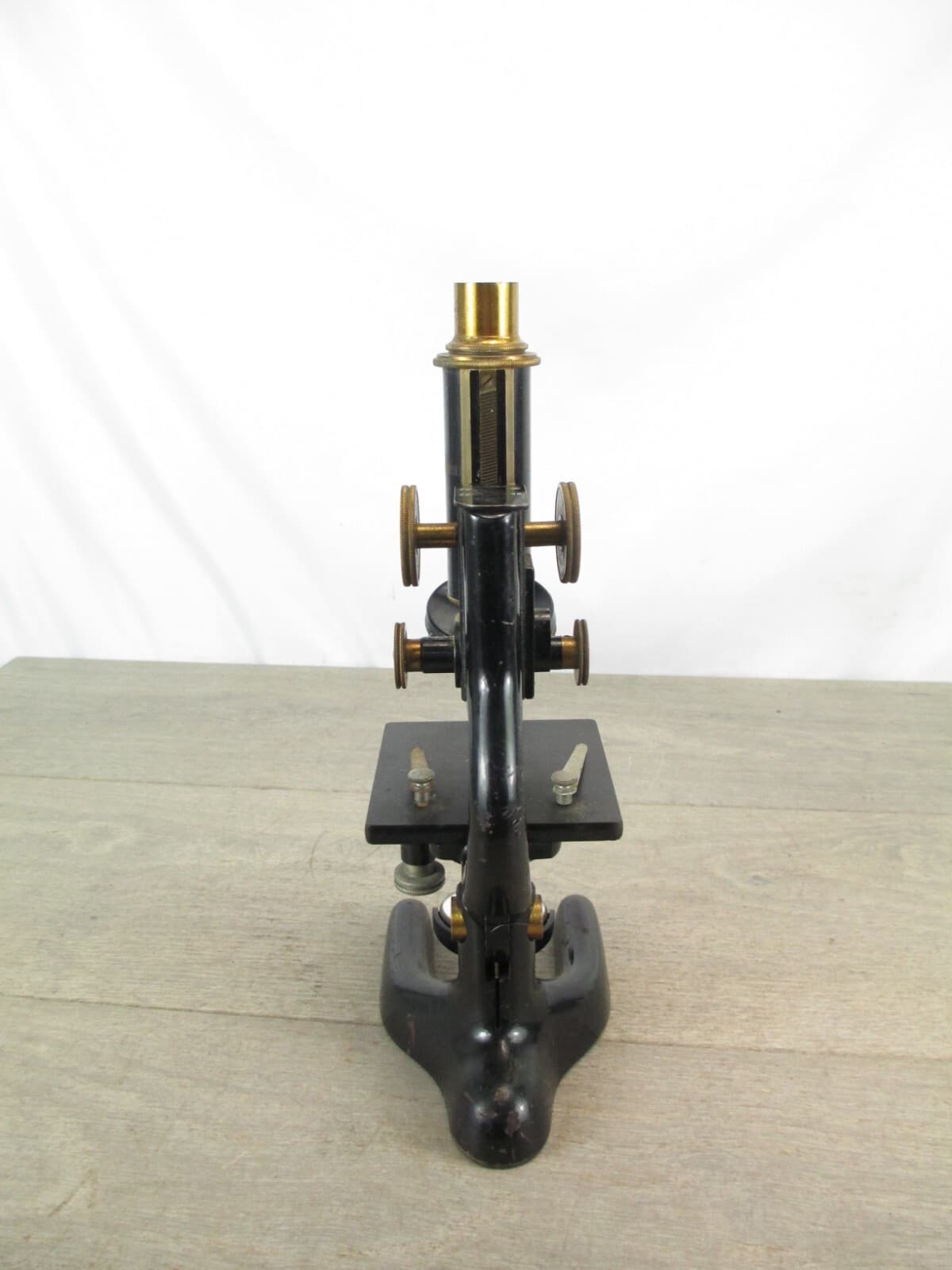 Antique 1915 Bausch & Lomb Cast Iron & Brass Scientific Laboratory Microscope 6