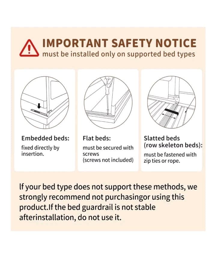 PurePapoose 3-Piece King Size Bed Rail for Toddlers - Height Adj. Rail Guard 5