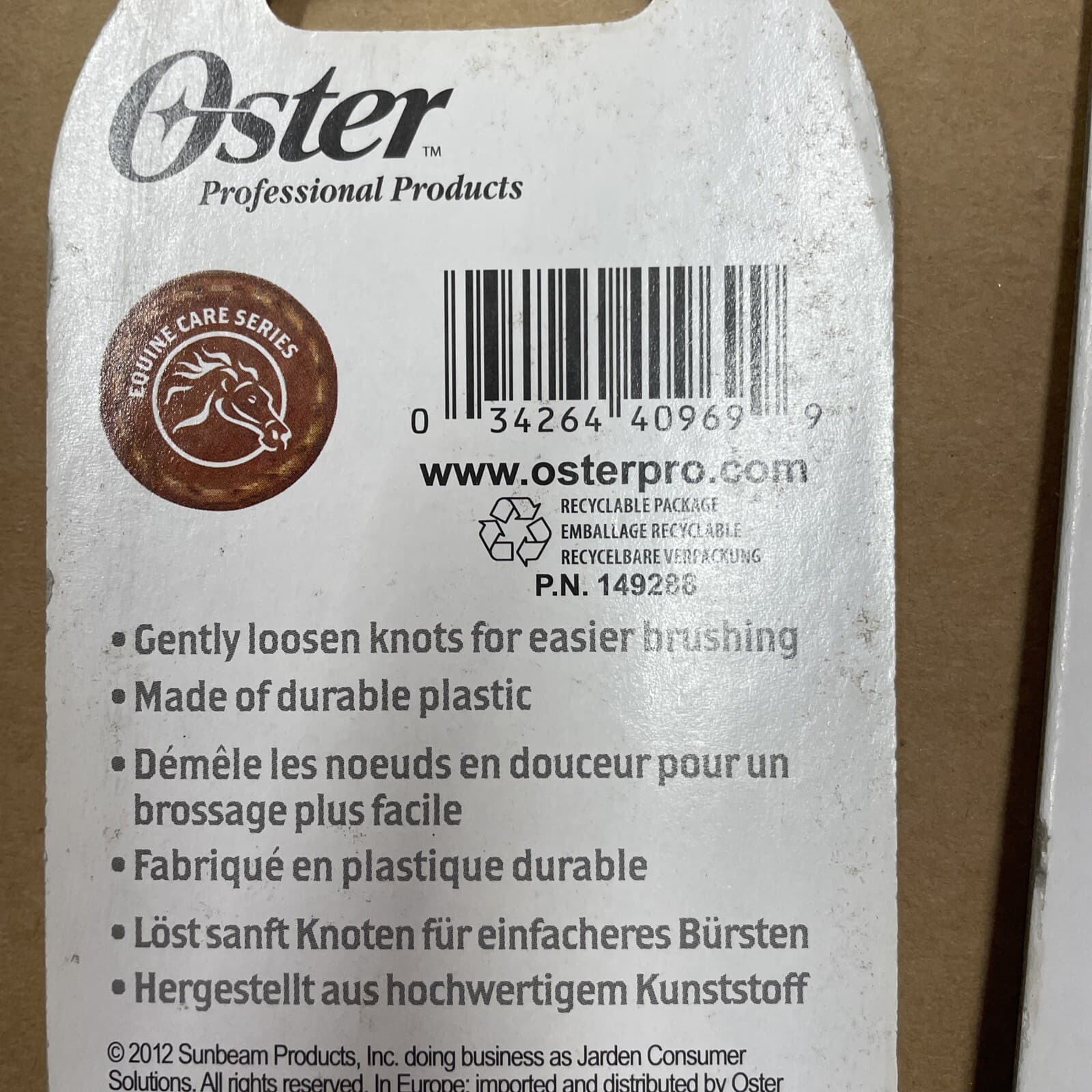 Oster 149288 Equine Mane and Tail Comb, Detangle, Horse, FREE SHIPPING S17 5
