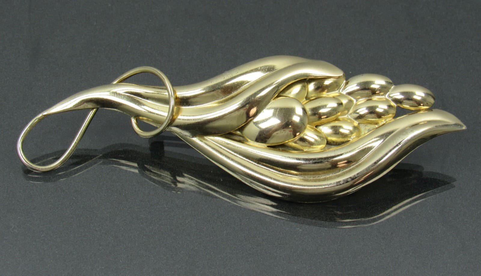 Huge Rare NAPIER Vermeil Sterling Silver Abstract Floral BROOCH PIN 25.2gm 4