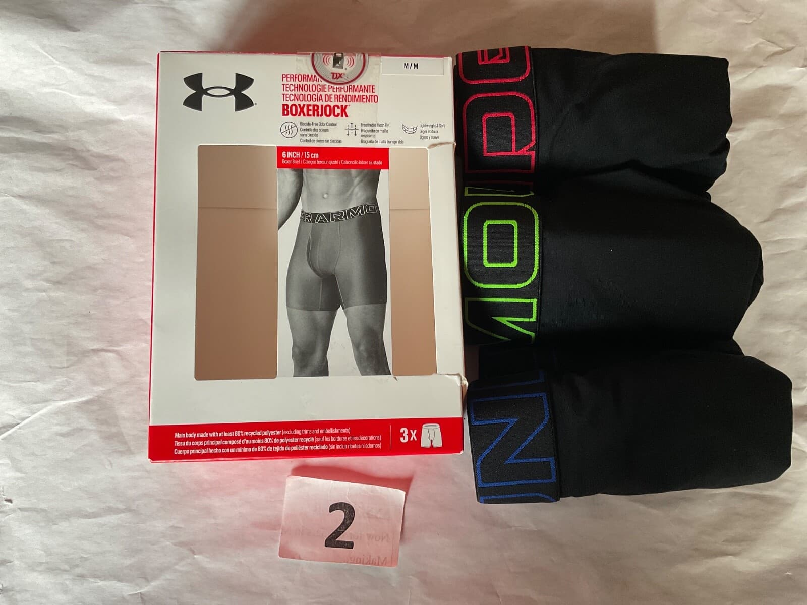 Under Armour 6 inch Tech Boxer Brief New Tag Men Sizes Box Contains 3 Boxerjocks 3