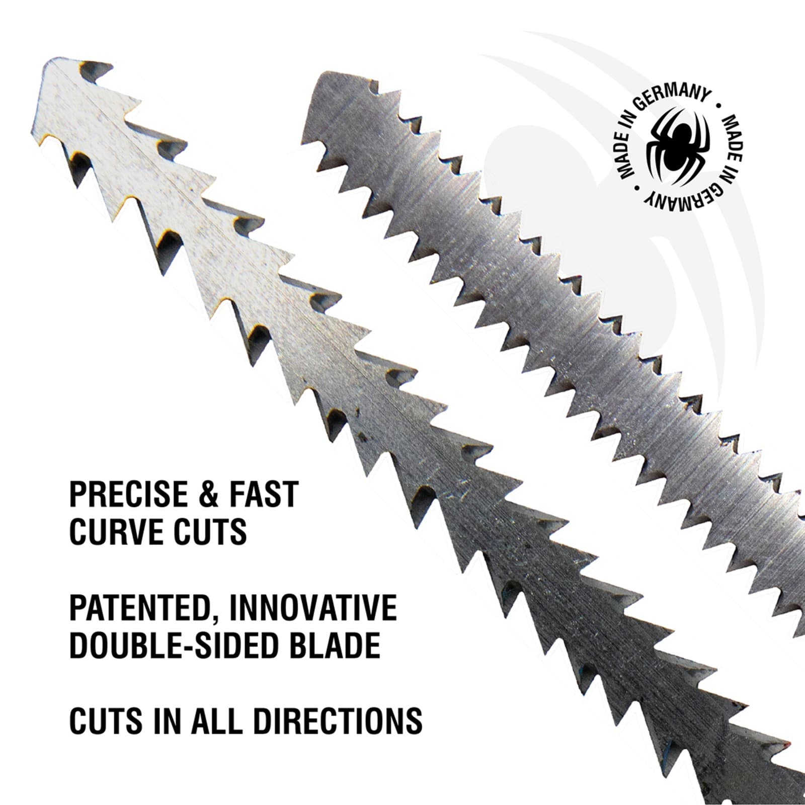 17/19-TPI Jig Saw Blades T-Shank Double-Sided (2-Pack) Spyder 300100 3