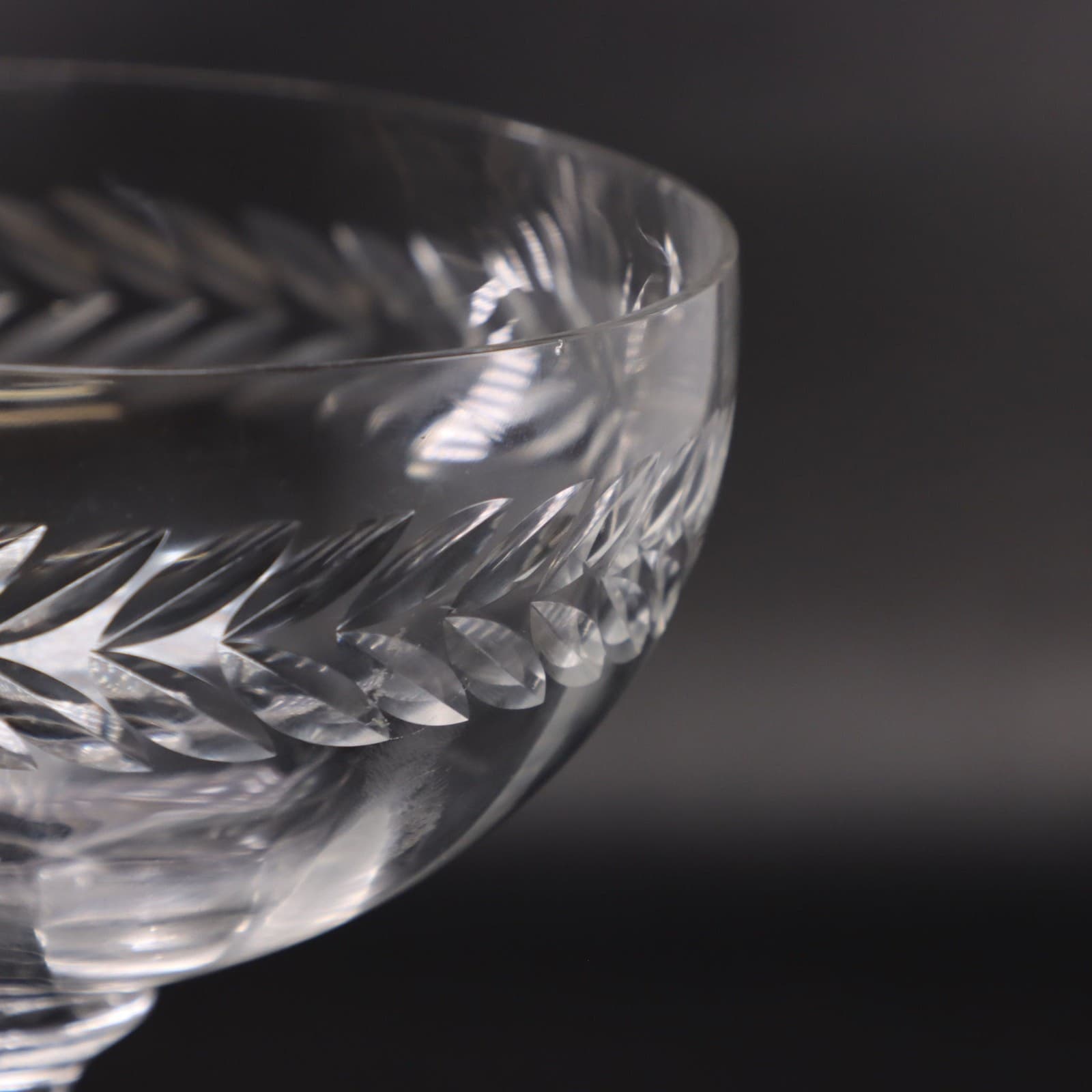 Laurel Cut Crystal Champagne Coupe Glass 6 1/2" Vintage 2