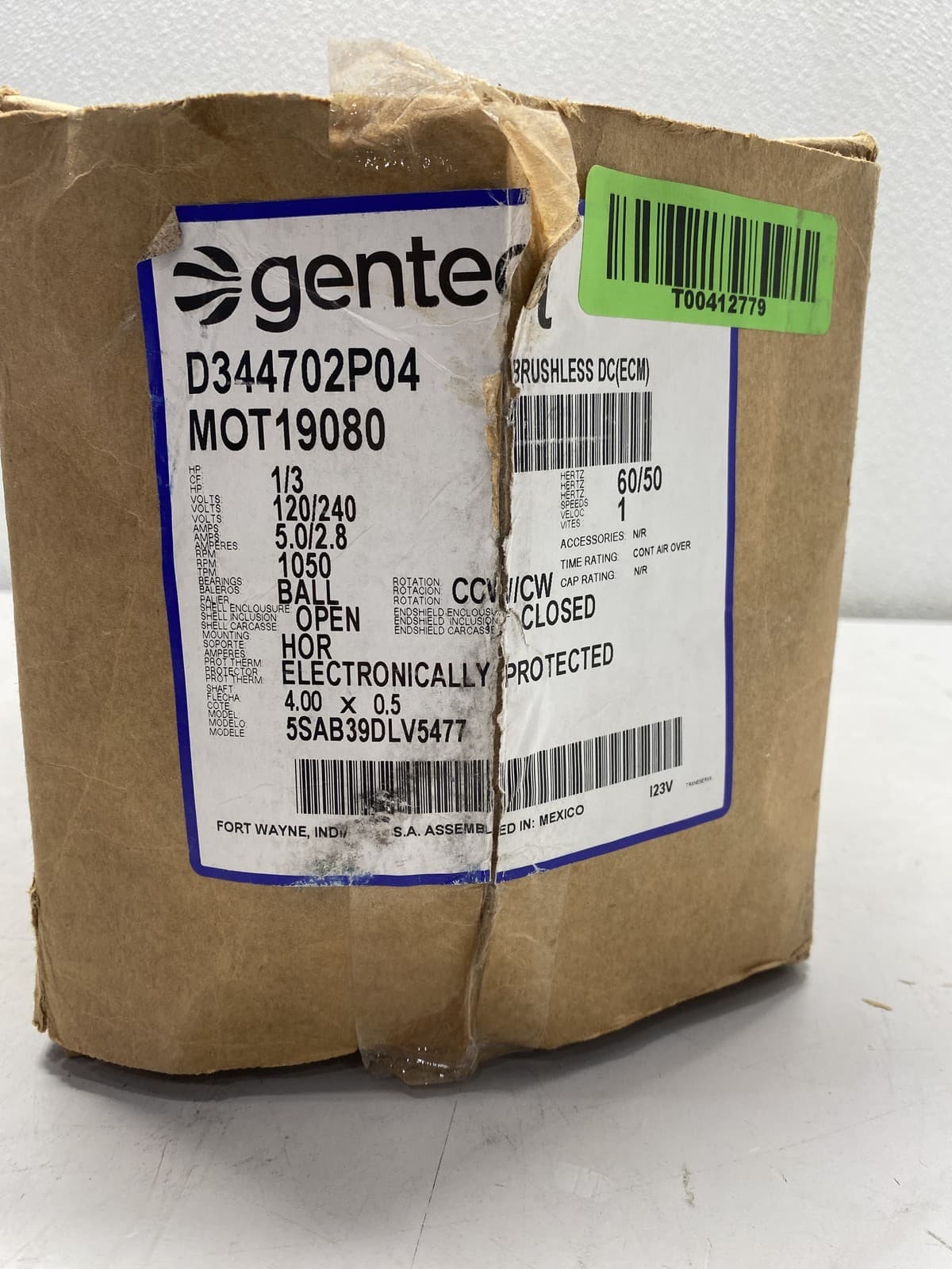 Trane D344702P01 Blower Motor ECM EON 1/2 HP 3