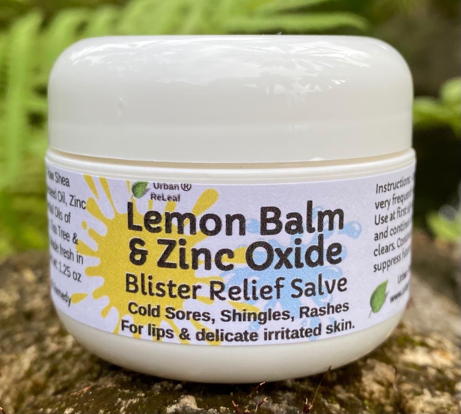 Urban ReLeaf Lemon Balm Zinc Oxide Blister Relief Salve! Cold Sore Shingles Pox 6