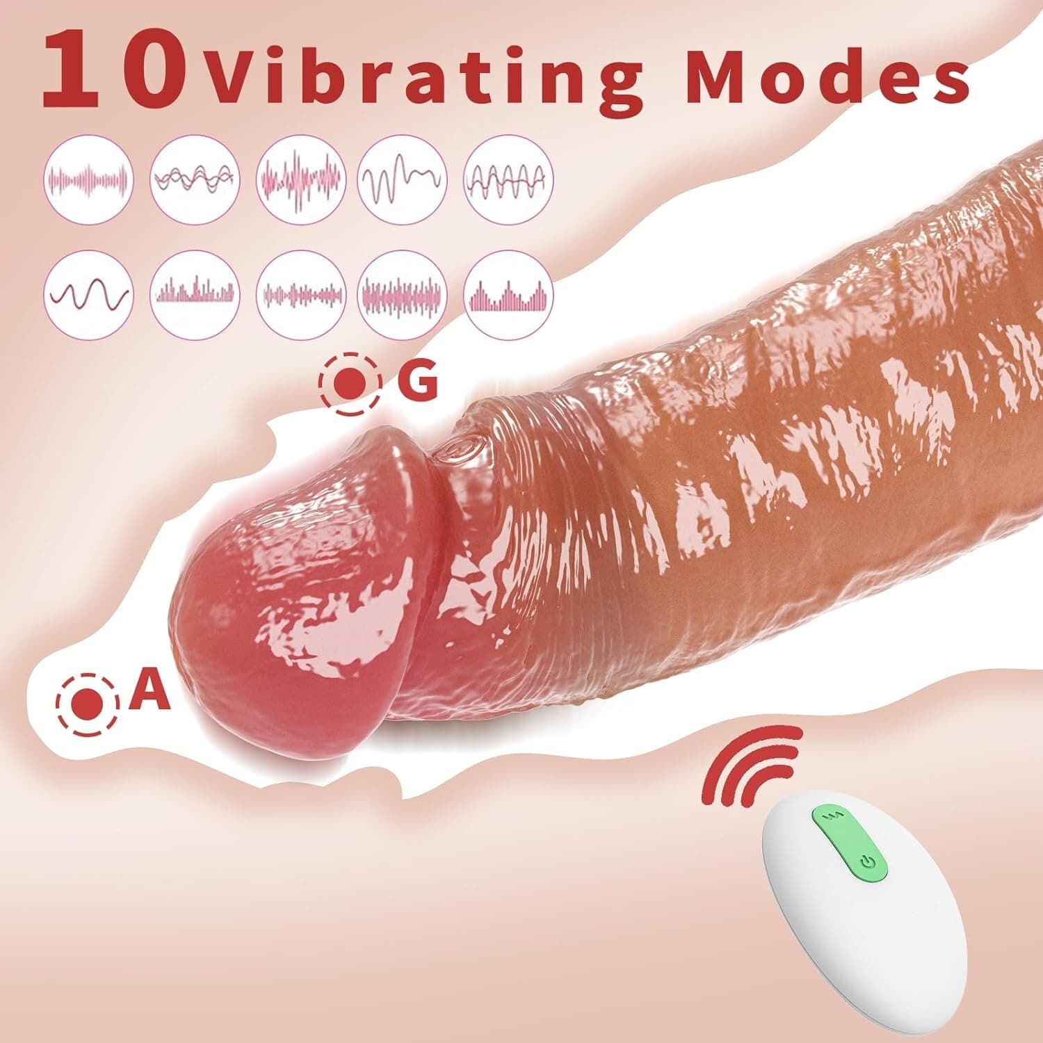 Vibrating Penis Sleeves Girth Extender Elastic Cock Ring with Remote 10 Mode 5