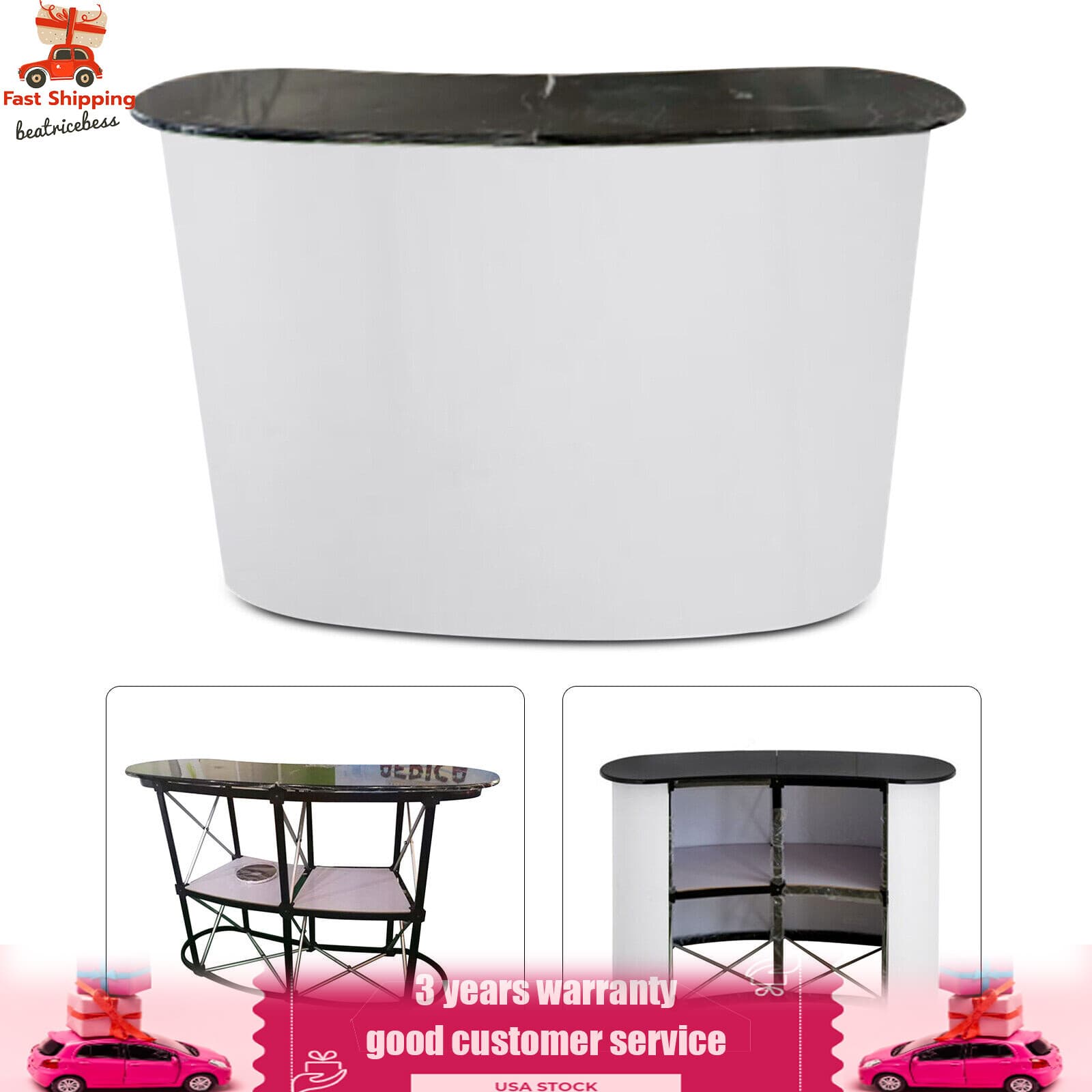 Pull-Net Promotion Table Trade Show/Salon Reception Desk Load Bearing 154.32LB 3