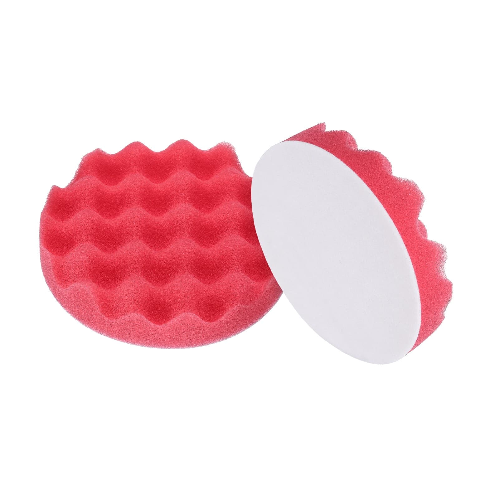2pcs Buffing Sponge Pads 5" Polishing Wheel Waffle Finishing Grip Pad, Red
