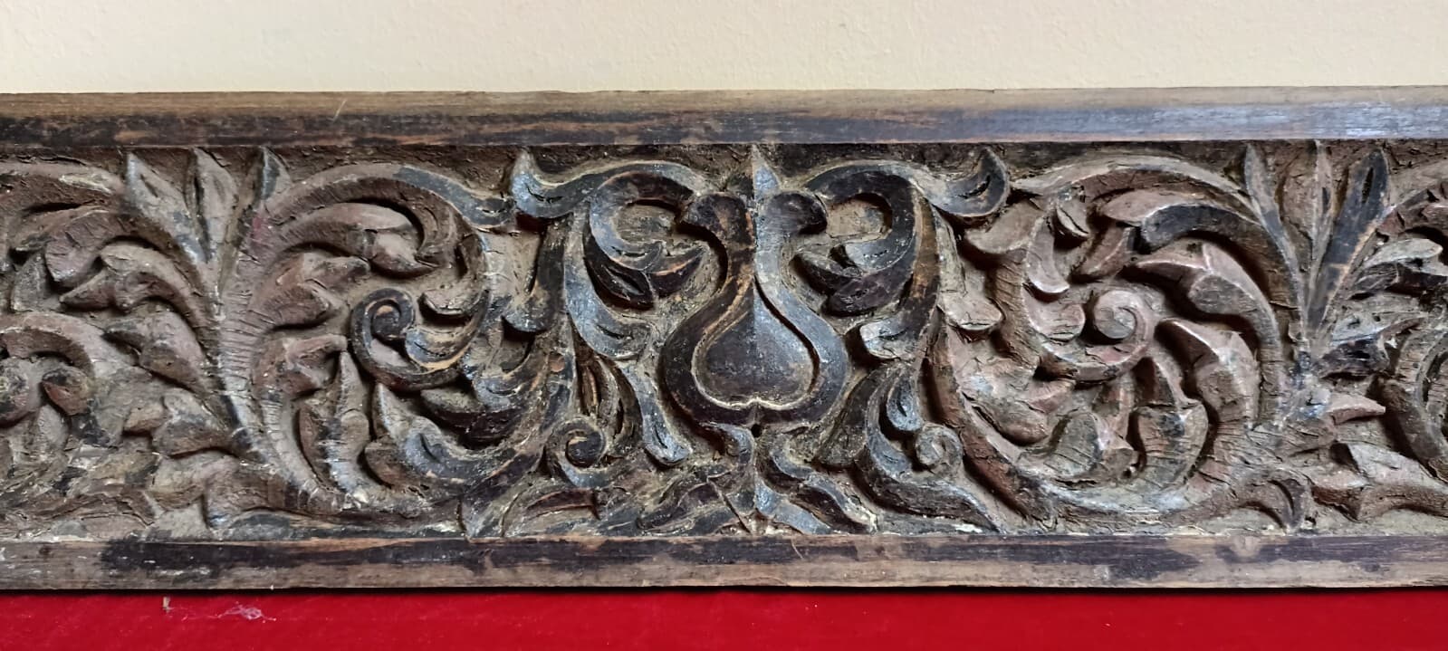 Hand Carved Teakwood Floral Plaque Pillar Door Window Antique Vintage Wall Panel 6